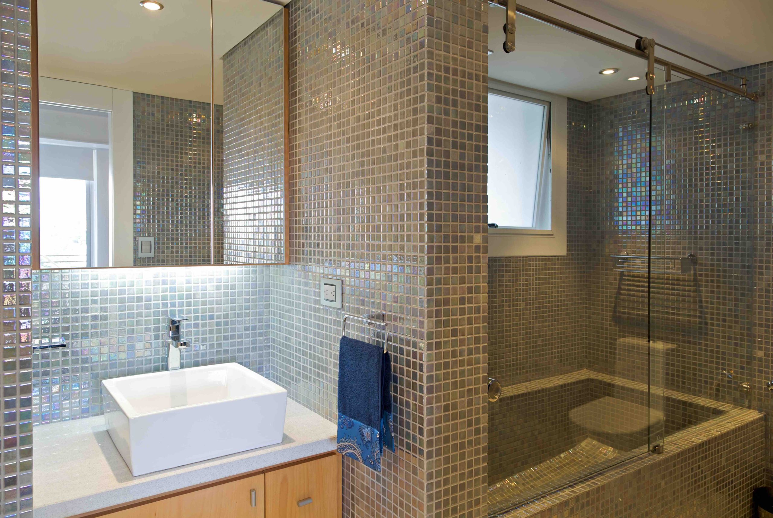 A photo of a bathroom following a remodel project.